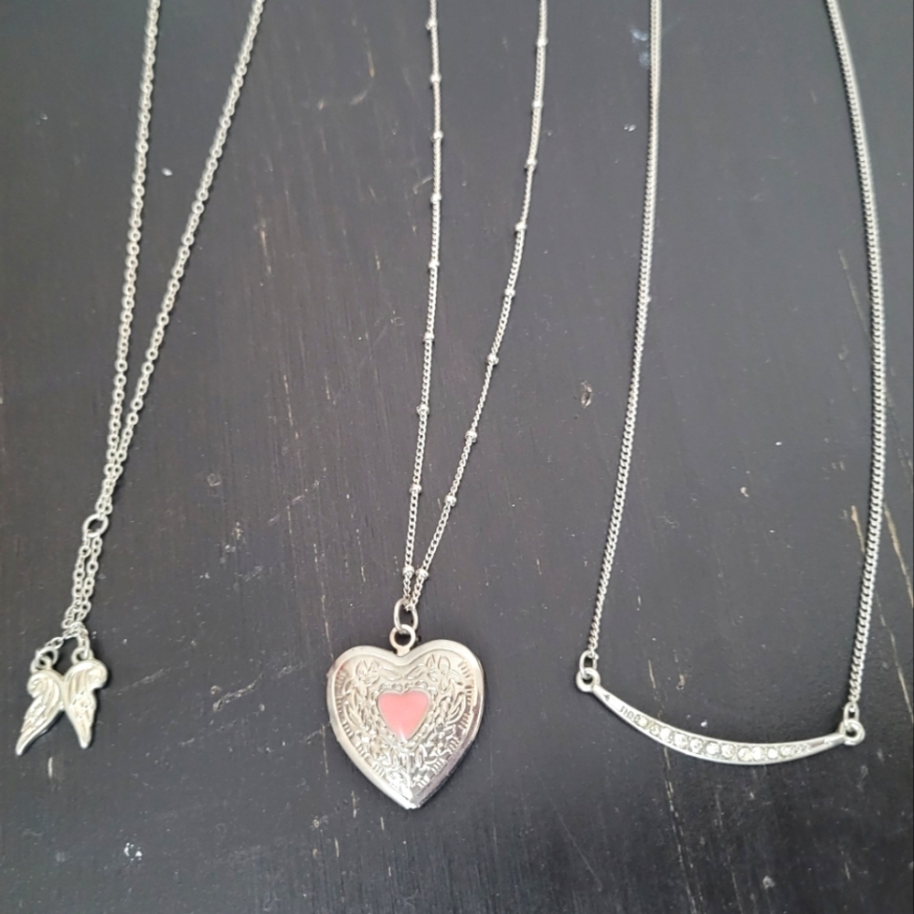 Bundle of 3 Silver Neckleces